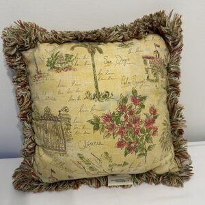 California Retired Waverly Sunset Boulevard Throw Pillow With Fringe